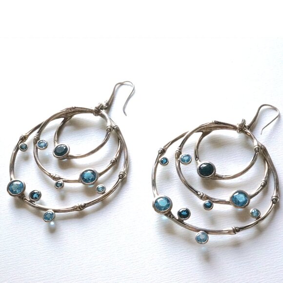 John Hardy Blue Topaz Earrings - Picture 1 of 5